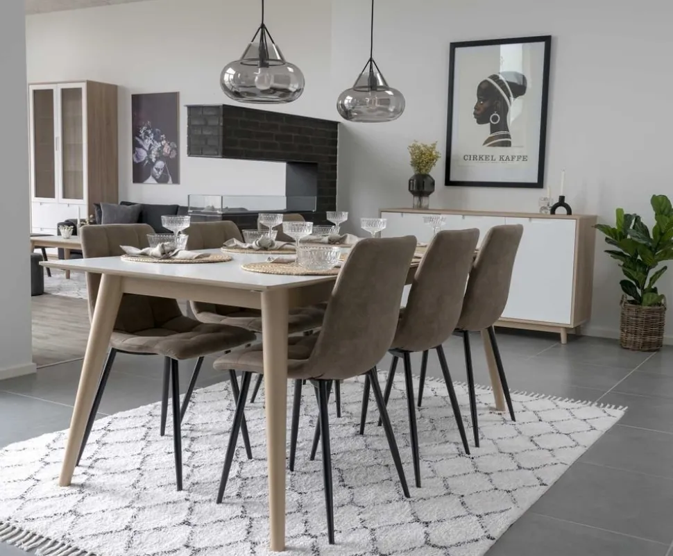 Middelfart Matstol - Ljusbrun/svart