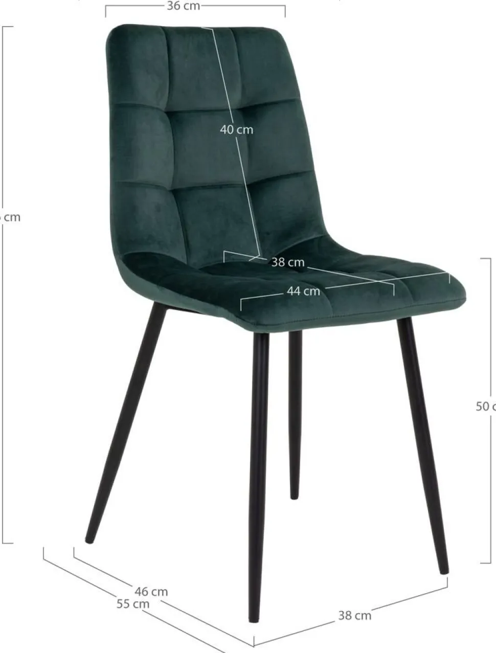 Middelfart Matstol - Mörkgrön/svart