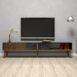 Milan TV-bänk - Valnöt/svart