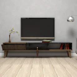 Milan TV-bänk - Valnöt/svart