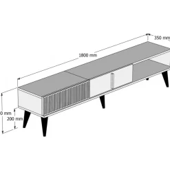 Milan TV-bänk - Valnöt/svart