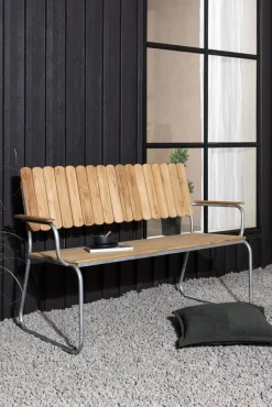 Möllan trädgårdssoffa i teak + Textilskydd för utemöbler