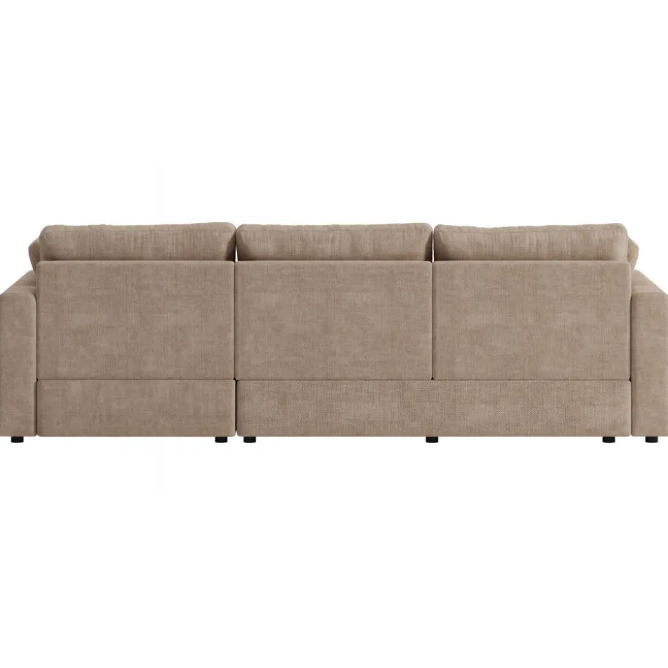 Moby mörkbeige divansoffa 296 cm - Vändbar divansoffa med pocketfjädrar + Möbeltassar