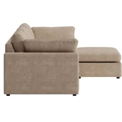 Moby mörkbeige divansoffa 296 cm - Vändbar divansoffa med pocketfjädrar