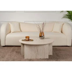 Moira soffbord Ø90 cm - Travertin