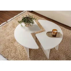 Moira soffbord Ø90 cm - Vit trä