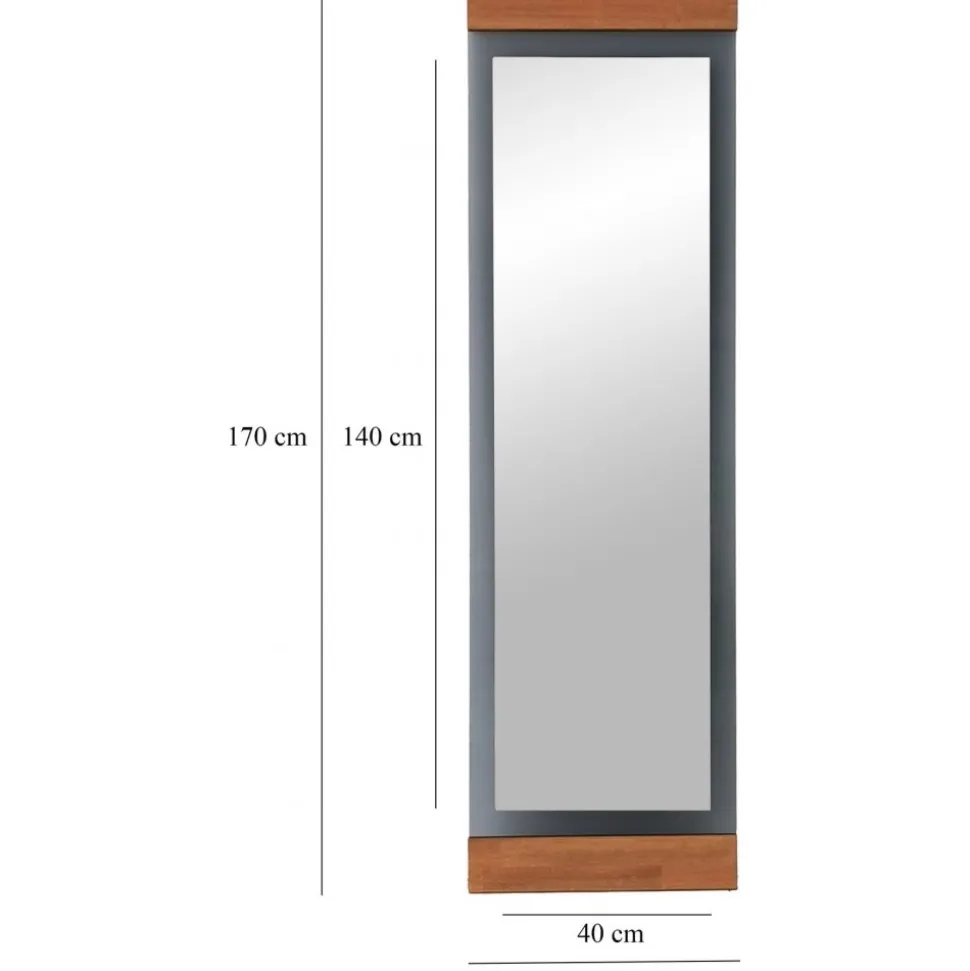Murano golvspegel - Ek/fume + Karta med möbeltassar på köpet!