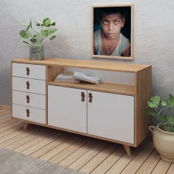 Musso skänk med lådor - Ek/vit