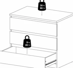 Naia byrå med 3 lådor - Svart