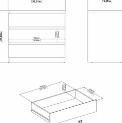 Naia byrå med 3 lådor - Svart