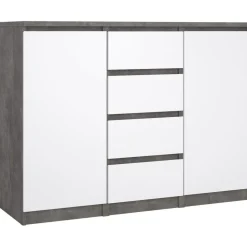 Naia skänk - Betong/vit