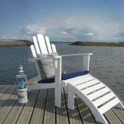 Newport däckstol - Vit + Möbeltassar