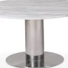 Next 85 runt soffbord - Borstad stål / marmor (Vit)