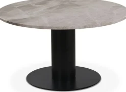 Next 85 runt soffbord - Svart / Marmor (Beige)