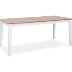 Nidingen vitt matbord 140x90 cm med toppskiva i ekfanér