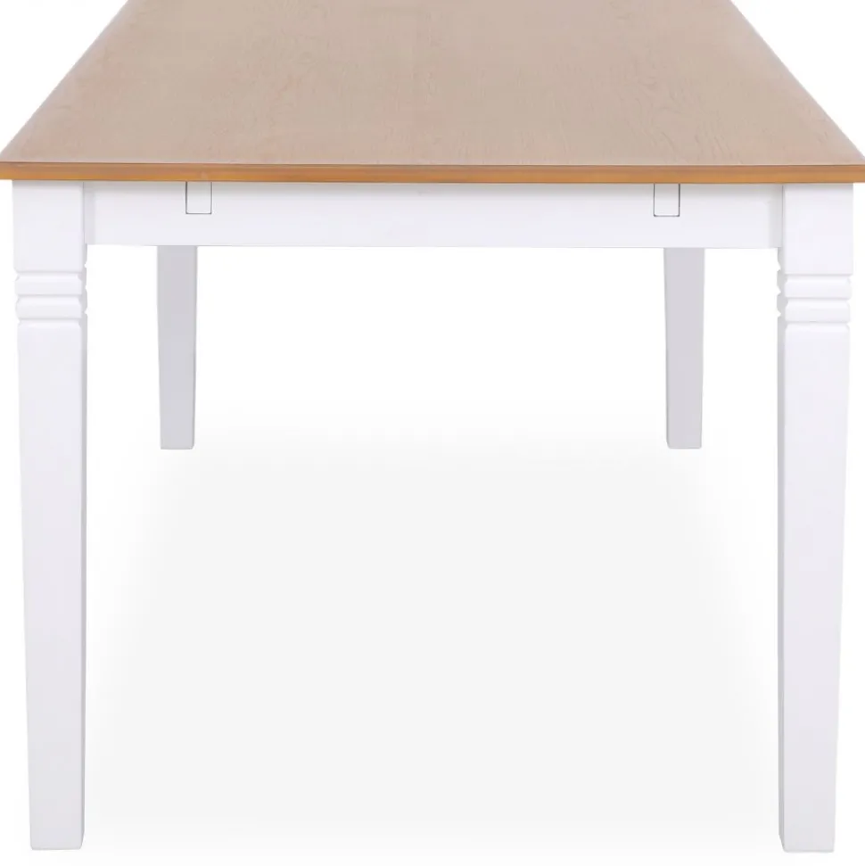 Nidingen vitt matbord 140x90 cm med toppskiva i ekfanér