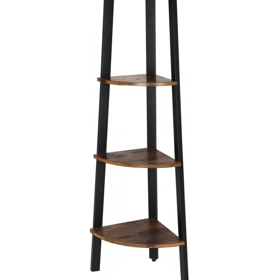 Nilla hörnsteghylla 125 cm - Brun/svart