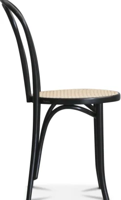 No 18 matstol med rottingsits - Svart