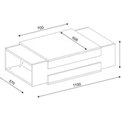 Nora soffbord 110 x 61 cm - Vit/valnöt
