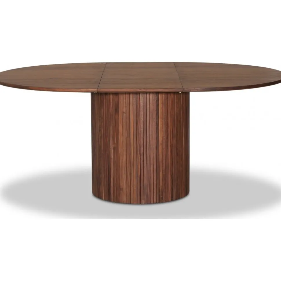 Nova förlängningsbart runt matbord i valnöt Ø130-170 cm