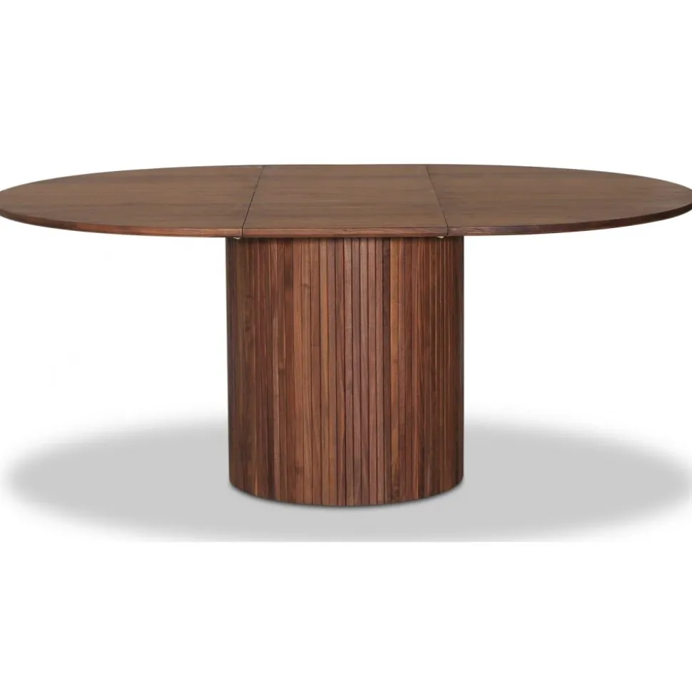 Nova förlängningsbart runt matbord i valnöt Ø130-170 cm