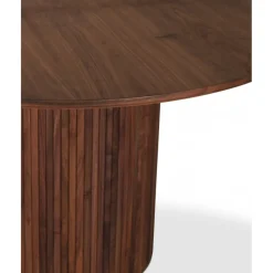 Nova matgrupp, förlängningsbart matbord Ø130-170 cm inkl 6 st Orust svarta pinnstolar - Valnöt + 4.00 x Möbeltassar