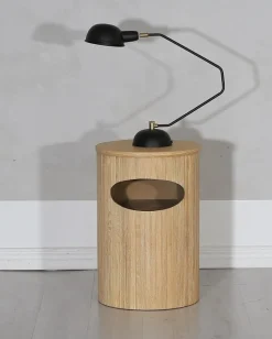 Nova runt sängbord med förvaring - Whitewash