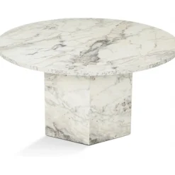 Nova soffbord Ø80 cm - Vit marmor