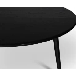 Omni matgrupp, runt matbord Ø130 cm inkl 4 st Bridge snurrbara svarta stolar - Svartbetsad ek + 3.00 x Möbeltassar