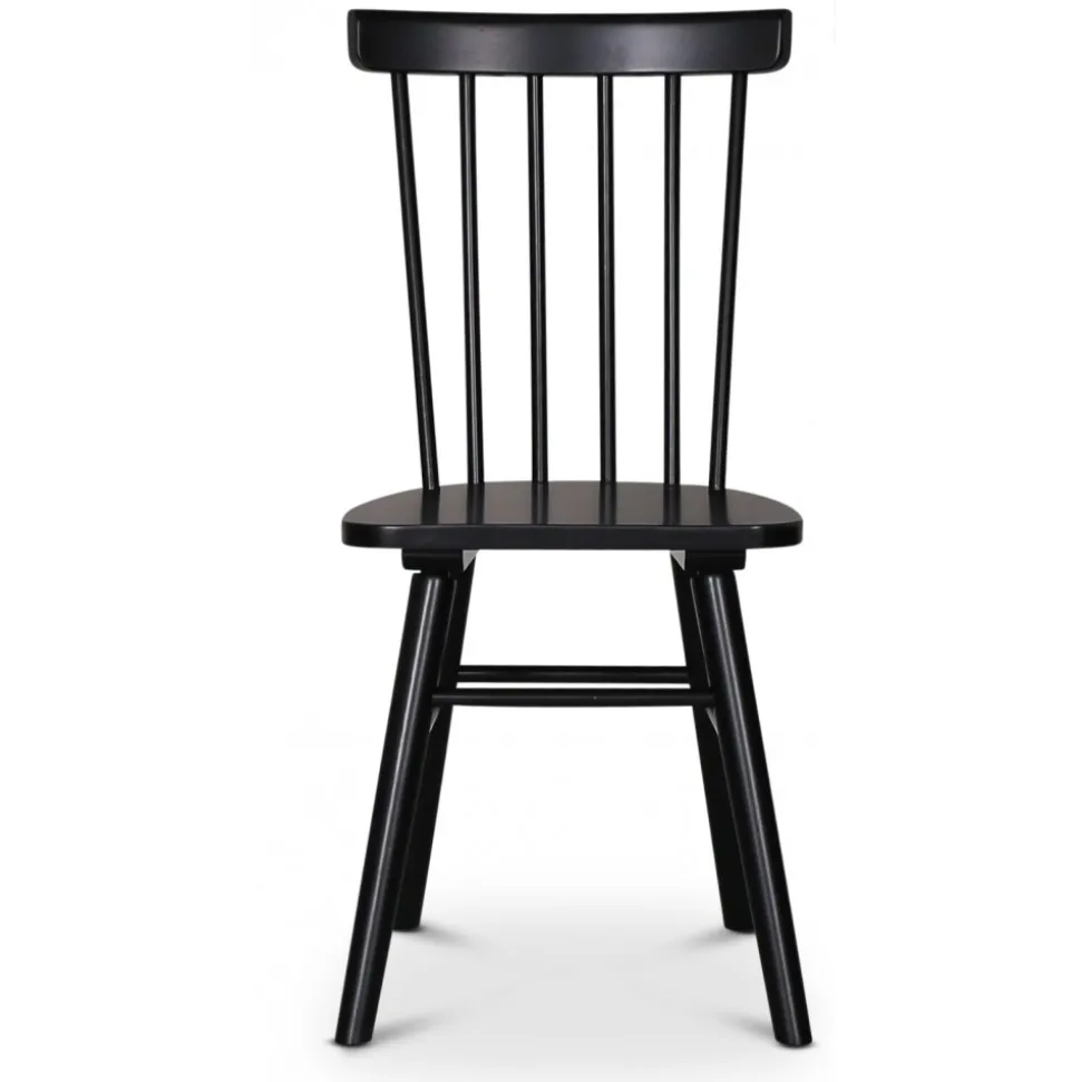 Omni matgrupp, runt matbord Ø130 cm inkl 4 st Orust svarta pinnstolar - Rökfärgad ek + 3.00 x Möbeltassar