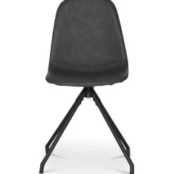 Omni matgrupp, runt matbord Ø130 cm inkl 4 st Bridge snurrbara svarta stolar - Svartbetsad ek + 4.00 x Stolsdyna