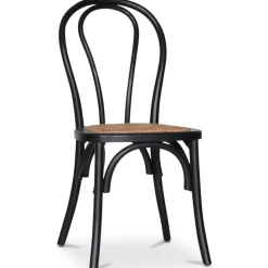 Omni matgrupp, runt matbord Ø130 cm inkl 4 st Tony svarta stolar - Svartbetsad ek