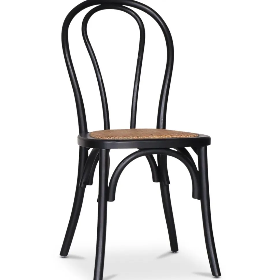 Omni matgrupp, runt matbord Ø130 cm inkl 4 st Tony svarta stolar - Svartbetsad ek