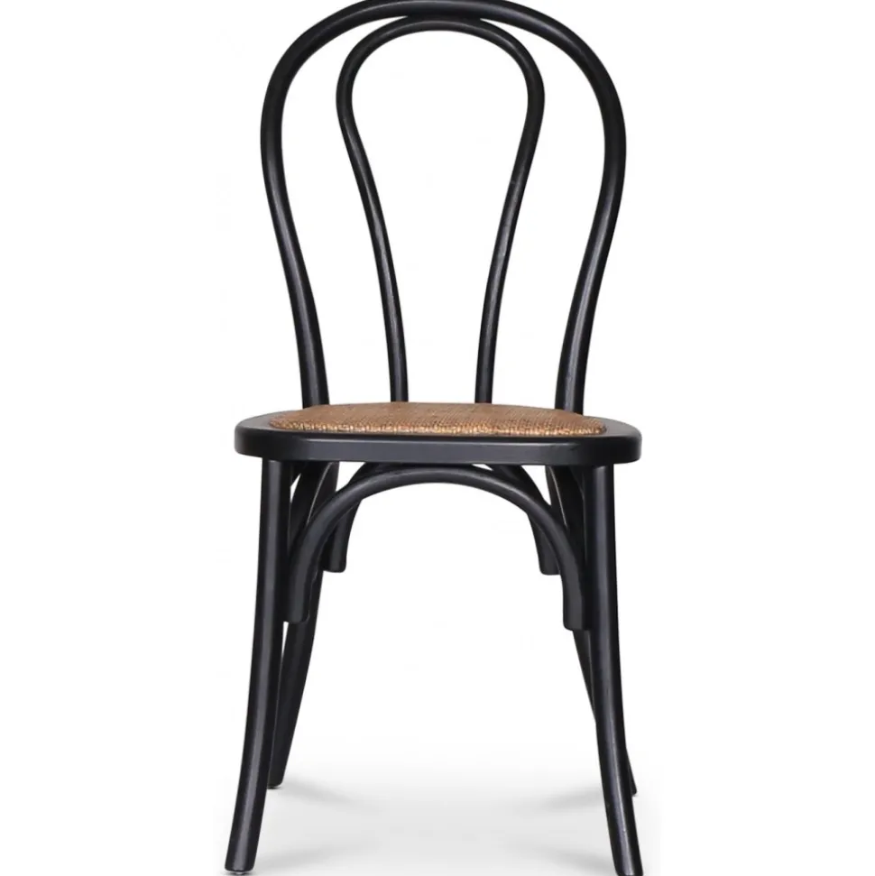 Omni matgrupp, runt matbord Ø130 cm inkl 4 st Tony svarta stolar - Svartbetsad ek