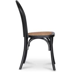 Omni matgrupp, runt matbord Ø130 cm inkl 4 st Tony svarta stolar - Svartbetsad ek