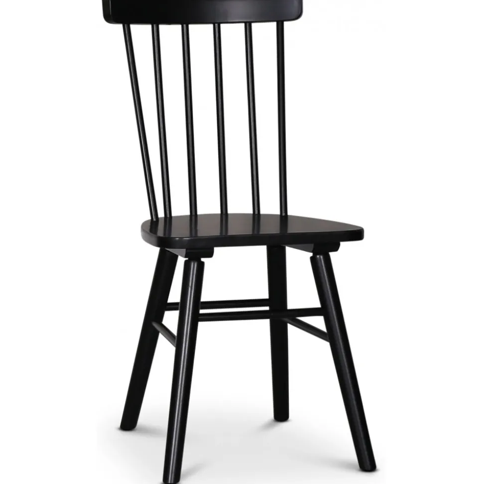 Omni matgrupp, runt matbord Ø130 cm inkl 4 st Orust svarta pinnstolar - Rökfärgad ek + 4.00 x Stolsdyna