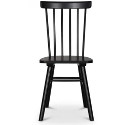 Omni matgrupp, runt matbord Ø130 cm inkl 4 st Orust svarta pinnstolar - Rökfärgad ek