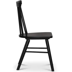 Omni matgrupp, runt matbord Ø130 cm inkl 4 st Orust svarta pinnstolar - Rökfärgad ek