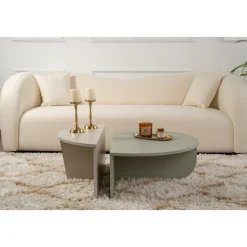 Orion soffbord 90/85 x 60/30 cm - Grön/sandsten