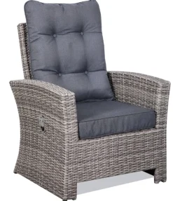 Orlando utemöbelgrupp hög rygg ställbara fåtöljer - Grå/beige + Fläckborttagare för möbler