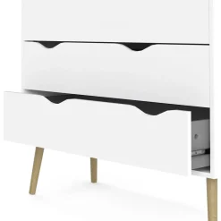 Oslo byrå med 5 lådor - Vit/ek