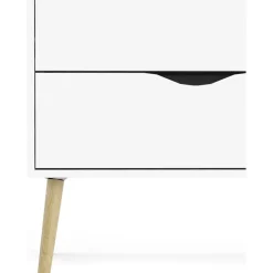 Oslo byrå med 5 lådor - Vit/ek