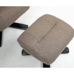 Oslo reclinerfåtölj med pall i mörkbeige tyg