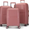 Oslo rosa resväska med kodlås set om 3 st kabinväskor