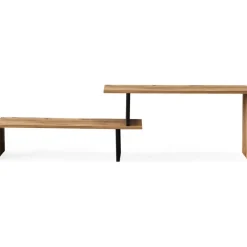 Ovit TV-bänk - Svart/furu