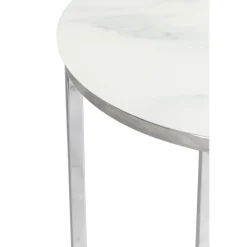 Palasso runt Lampbord Ø40 cm - Krom / Ljus marmorering + Textilrengöring för möbler