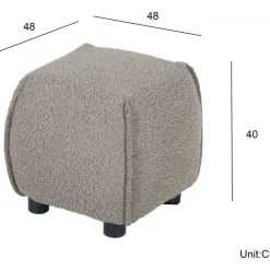 Pall 48x48 cm i mörkbeige bouclè