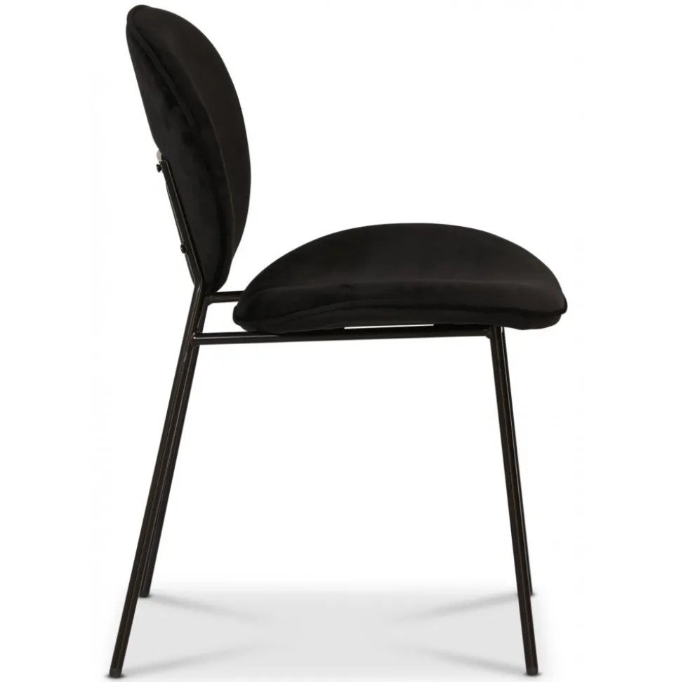 Palle stol i svart sammet + Möbeltassar