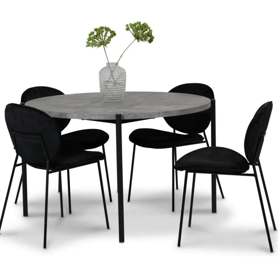 Palle stol i svart sammet + Möbeltassar