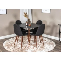 Paradis matbord 100 cm - Svart/valnöt